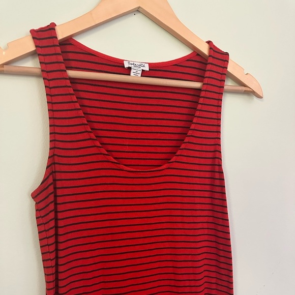 Anthropologie splendid Striped Red Sleeveless Jersey Dress - Picture 3 of 5